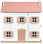 Mentari Clover Large Wooden Dollhouse - A Magical Playtime Palace with Swing-Open Panels - Elevating Playtime with Engaging Design, Interactive Features, and Limitless Pretend Play - Age 3Y and Up