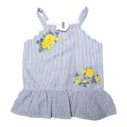 Mud pie Girls 5T Bumble Bee Blue Striped Sun Dress