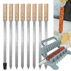Kebab Mould Tools 8/9inch Flat Stainless Steel BBQ Barbecue Kebob Skewer Row Keb