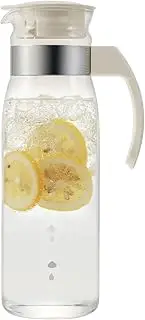 [HARIO] Slim Water Jug with Handle, 1400ml, White,Off-White