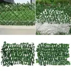 Expanding Trellis Fence Privacy Screen Lifelike Artificial Ivy Leaves Design