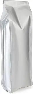 CleverDelights 16oz Silver Coffee Bags - 500 Pack - 1 Pound Capacity - Heat Sealable Stand-Up Packaging