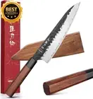 Japanese Chef Knife, High Carbon Steel, Razor Sharp Blade, Redwood Handle