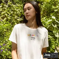 在飛比找momo購物網優惠-【JEEP】女裝 經典LOGO刺繡短袖T恤(白色)