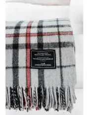 [The Grampians Goods Co.] Recycled Wool Scottish Tartan Blanket in Grey
