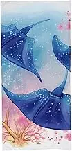 WYUSPGK Bath Towel, Sea Animals Stingrays Print Bath Sheet Quick Dry Towel Polyester Bath Towel Absorbent Bath Towel Soft Bath Towel