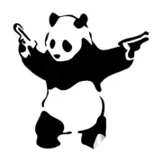 Banksy Panda Guns Wall Sticker Art Graffiti Bear Vinyl Decal Street Armed Pistol