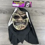 Fearsome Faces Scary Spooky Nun Halloween Cosplay Costume Dress Up New