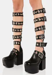 [Lamoda] Black Barbarian Platform Knee-High Boots