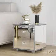 Mirror Bedside Table 2 Drawers Side Table Mirrored Nightstand for Bedroom Living