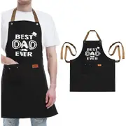 Kitchen Letters Printed Adjustable Cooking Aprons with 3 Pockets Funny Aprons for Men