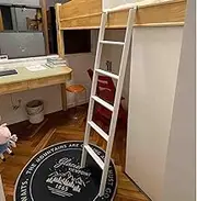 White Bunk Bed Ladder Bunk Bed Ladder Loft Ladder, Metal Camping Ladder with Adjustable Hooks for Indoor Dormitory Apartment, Capacity 150kg/330lbs (Size : 1.7m/67 Inch)