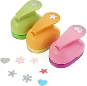 3pcs Paper Punches for Crafting,Shape Hole Punch Stamps,Craft Punch Set for Crafting Scrapbooking Craft Handmade Cards Arts Fun Projects