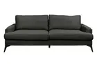 HILA 3 SEATER LOUNGE SOFA COUCH SETTEE DARK GREY FABRIC