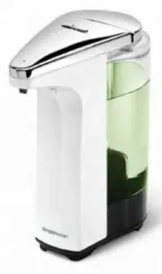 simplehuman COMPACT SENSOR SOAP PUMP DISPENSER 237ml Touch-Free WHITE/CHROME