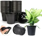 100x Plastic Plant Flower Pots Nursery Seedlings Growing Garden Black Plant Pots