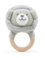 The Peanutshell Lion Wood Ring Teether 13cm 0+ in Grey