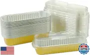 Waytiffer 25Pack Aluminum Pans With Lids,6.8oz Mini Cake Pans Loaf Baking Cup