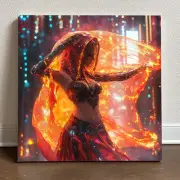 Cyberpunk Shimmy IX Belly Dance Canvas Art 16 in x 16 in