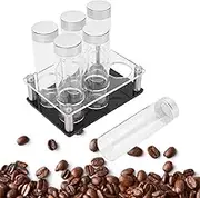 Single Dose Coffee Bean Storage Tubes, 6PCS Glass Espresso Bean Cellars with Display Stand, for Cafe Home Decoration (Genericnwa5gxptsu-12)