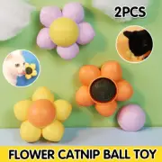 Rotating Flower Catnip Ball Toy for Cats Interactive & Fun Cat Chew Toy 2PCS AU