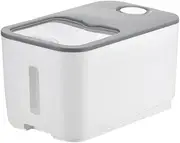 Rice Storage Container5KG / 10KG Dispenser Pet Dog Kitchen Food Storage Box w/Cup (Gray 10kg)
