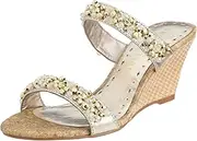 Jelly Beans 38-2560 Sparkly Twin Mule, Platinum, S 2E