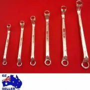 6 PCS 10 - 22 MM DOUBLE RING END OFFSET WRENCH SPANNER SET CANVAS ROLL POUCH A
