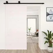 Barn Door White 100x1.8x214 cm Solid Wood Pine,Space Saving Farmhouse Sliding Barn Door Solid Pinewood for Modern Homes Building Materials