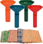 150 Assorted Flat Striped Coin Wrappers & 4 Coin Sorters Tubes, Color-Coded Coin