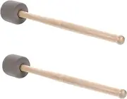 Kisangel 2Pcs Percussion Drum Mallets with Wood Handle Soft Head for Bass Drum Practice for Bars Cafes Concerts Music Bands Essential Accessory for Drummers