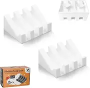 Coipdfty Soap Dishes, Upgrade Suction Silicone Shower Soap Dish with Drianage, Bar Soap Holder & Saver Waterfall Self-Draining to Keep Your Bar Soap Organized and Clean