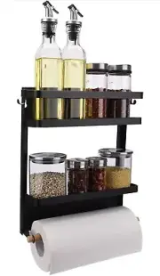 Magnetic Spice Rack Organizer Single Tier Refrigerator Spice Storage Shelf, Easy