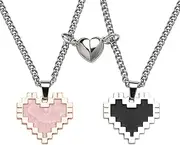 [YangQian] Matching Heart Necklaces for Couples Friends Birthday Gifts for Couples Valentines Day Gifts for Him Her Heart Necklace Gift