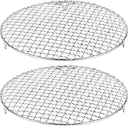 uxcell 2pcs Round Cooking Rack 10.4-inch 201 Stainless Steel Cross Wire Barbecue Grill Net with 20mm Legs for Cooking Baking Steaming BBQ