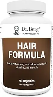 Dr. Berg All in One Vitamins for Hair, Skin & Nails - Advanced Formula with Biotin, Saw Palmetto, DHT Blocker & Trace Minerals - 90 Veg Capsules