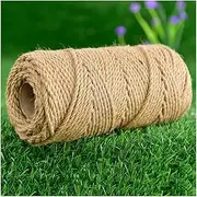 Twine Thick Rope Hemp Rope Natural Rope 4/5/6/8/10mm Strong Jute Rope for Craft Rope Cat Scratching Rope Climbing Hammock DIY Art Ideas(5MM 50M)