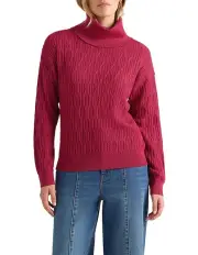[David Lawrence] Saisha Merino Cable Knit in Gooseberry