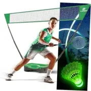 Badminton Net Outdoor Game Set, Rackets Shuttlecocks Combo for Kids & Brand New