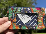 NWT Vera Bradley Zip ID Case Holder Venetian Paisley Pattern NO LANYARD TAG TORN