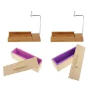 Wooden Soap Loaf Cutter Mold and Soap Cutter Set Rectangle Silicone Mold
