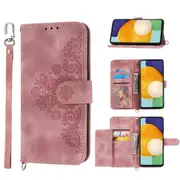 MCC For Samsung Galaxy A52 4G 5G Wallet Case Cover Extra Card Slots w/ Strap A525 A526 [Pink]
