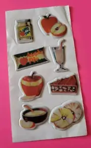 Vintage 80’s Imperial Puffy Scratch Sniff Sticker Sheet APPLE *HAS CREASES