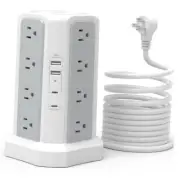Surge Protector Power Strip with PD20W USB C,13A Thicker Extension 6FT+2A2C