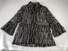 Damee NYC Sheer Sequin Jacket Blouse Women's XL Holiday Designer Goth Black