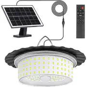 244 LED Solar Shed Light Indoor Outdoor Motion Sensor Hanging Light W/ 5m Cable