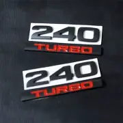 2 Sets 240 TURBO Matte Black Red Metal Decal Sticker Badge Emblem 3D Edition SUV (for: Peugeot)