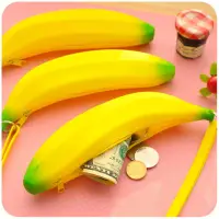 在飛比找蝦皮購物優惠-矽膠香蕉袋矽膠兒童零錢包矽膠糖果色凝膠袋鑰匙零錢包