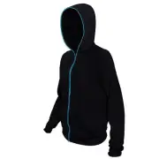 Electro Luminescent Zip Up Hoodie Blue Small