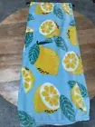 Plush Blue Throw Blanket w/Lemons ~ 50”x 70” ~ Soft ~ New